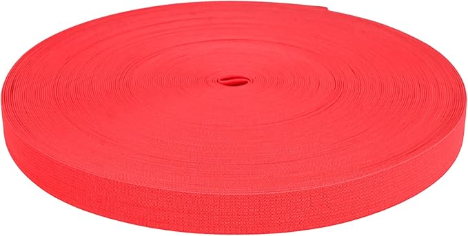 Mandala Crafts Wide 3/4 Inch Red Elastic Bands Spool for Pants Waistbands Sewing and DIY Crafts, 50 YD Stretchy Flat Fabric Strap Knit Elastic Band for Wig