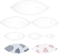 BENECREAT 6PCS Leaf Quilting Templates Set, 1" 2" 3" 4" 5" 6" Transparent Acrylic Quilting Rulers Templates 2.5mm Thick Stencils for Woodworking, Quilting Sewing Needlework Craft