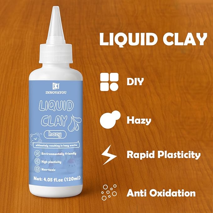INNOVAYOU 120ml Hazy Liquid Polymer Oven-Bake Clay, Baking Molding, Very for DIY Decorations, Jewelry, Toys, Household Items