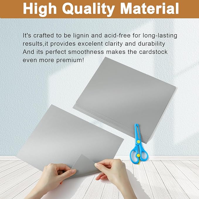 28 Sheets Shimmer Silver Cardstock 8.5 x 11 Metallic Paper, 250gsm/92lb Premium Heavyweight Card Stock for DIY Card Making, Greeting Cards, Wedding Invitations, Paper Crafting