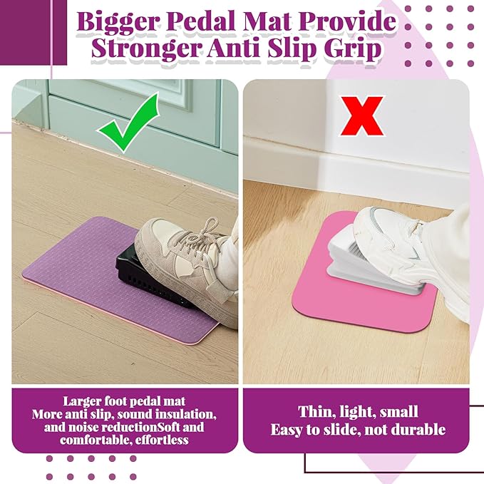 2 Pcs Sewing Machine Foot Pedal Non Slip Pad Sewing Machine Muffling Mat Reduce Vibrations Noise No Slip Pedal Accessories for Quilting (Purple)