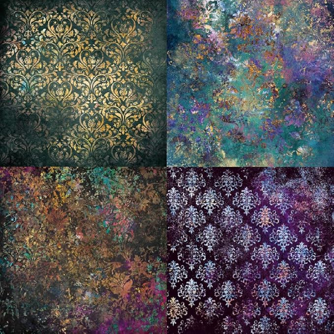 Aesthetic Scrapbook Paper Pad Vintage Patterned Paper 6×6,24 Sheets Single-Sided Boho Scrapbooking CardStock Papers Pad for Holiday Cardmaking DIY Origami Journaling.