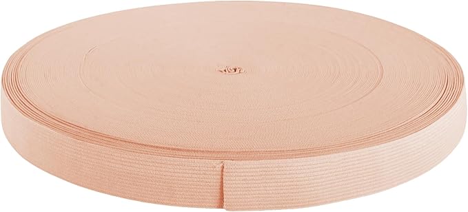 Mandala Crafts Wide 1/2 Inch Nude Elastic Bands Spool for Pants Waistbands Sewing and DIY Crafts, 88 YD Stretchy Flat Fabric Strap Knit Elastic Band for Wig