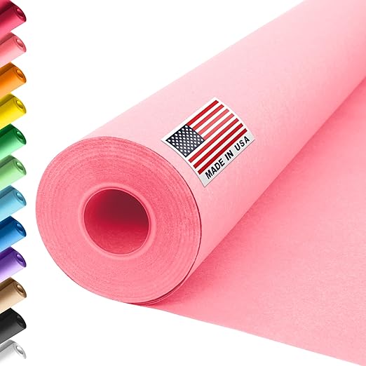 36" x 1200" (100 ft) Pink Construction Paper Roll, (Pack of 1) – Made in USA Construction Kraft Paper Roll for School Projects, Arts and Crafts, DIY Projects