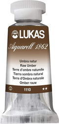 Lukas 1862 Aquarell Artists' Watercolor Tubes, Raw Umber 24 ml - Vibrant Professional Grade Watercolor Paint - Easy-to-Wet, Intense Color, Long-lasting - Ideal for Professional Watercolorists