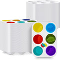 Thenshop 100 Pcs White Plastic Paint Palette 6 Well Watercolor Palette Rectangular Paint Tray Palette Mixing Palette for Kids Student Adult DIY Craft Art Acrylic Painting