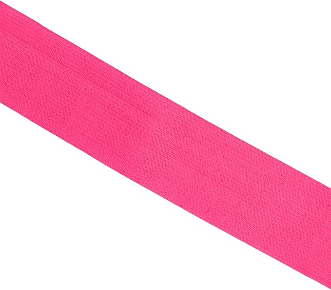 Mandala Crafts Wide 1.5 Inch Hot Pink Elastic Bands Spool for Pants Waistbands Sewing and DIY Crafts, 50 YD Stretchy Flat Fabric Strap Knit Elastic Band for Wig