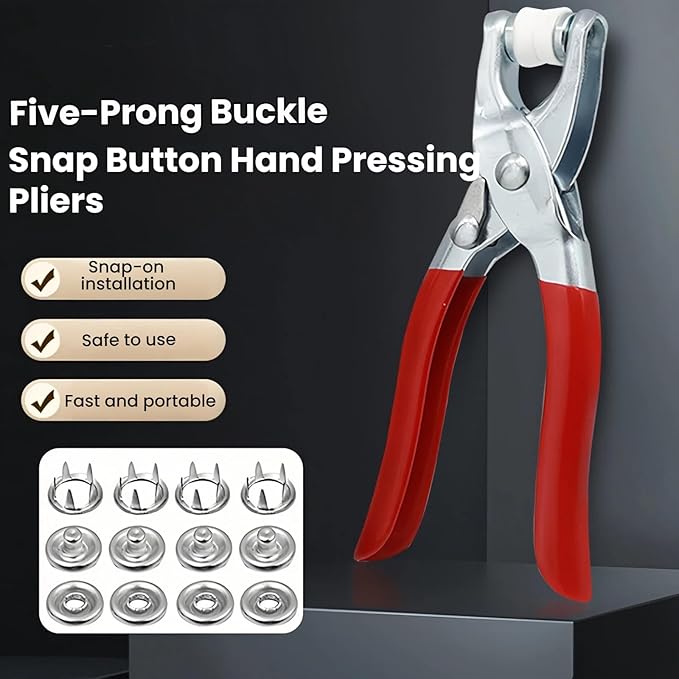 Sewing Kit with 100PCS Metal Buttons – Manual Pliers Tool Included, 2026 New Sewing Kit with Metal Buttons, Button Installer for Clothing, for DIY Crafts Sewing Fabric Clothes Bag Jean (Multicolor)