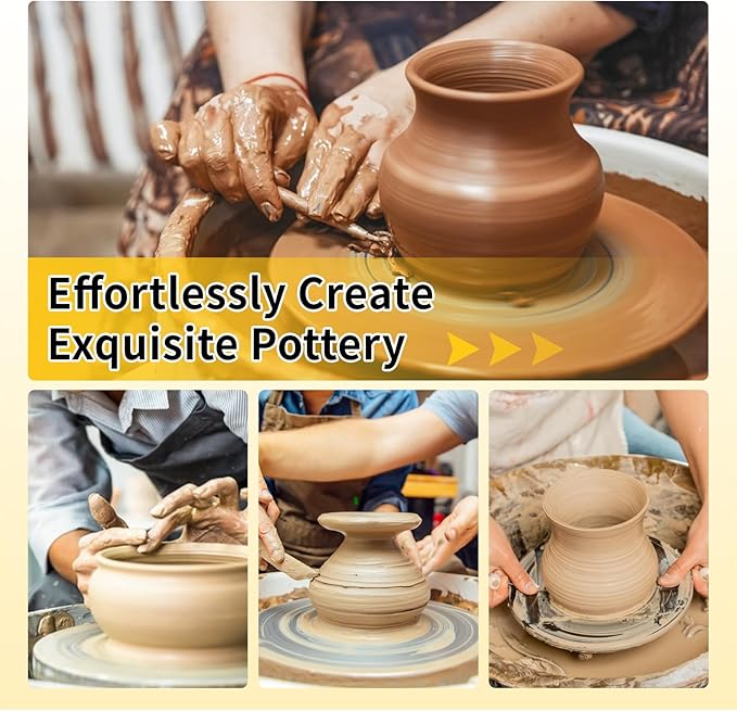 Yncotte 7 Inch Banding Wheel, Double-Sided Pottery Wheel Turnable Aluminium Alloy Metal Sculpting Wheel Rotate with Ball Bearings for Ceramics Clay Model Making Cake Decor Paint Spraying