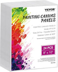 VEVOR Canvas Boards for Painting, 8 x 10 Inch White Canvases for Painting, 24 Pack Painting Canvas Panels for Sketching, Acrylic and Oil Painting, Watercolor, Paint Canvas for Kids and Professionals
