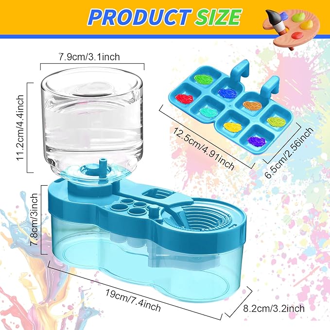 2025 Upgraded Paint Brush Cleaner Tool,Brush Rinser Cup Painting Running Water Circulation Art Supplies for Acrylic,Watercolor and Water Based Creative Gift for Adult Artist Beginners Kids