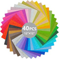 40PCS Felt Fabric Sheets Craft - 12"x 12" Assorted Colors - 1mm Thick Square Nonwoven Felt Fabric for Crafts DIY