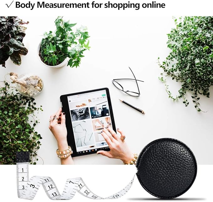 3m/120 Tape Measure Body Measuring Tape for Body Cloth Tape Measure for Sewing Fabric Tailors Medical Measurements Tape Dual Sided Sewing Cloth Tailor Craft Ruler Retractable (Black, 1 Pack)