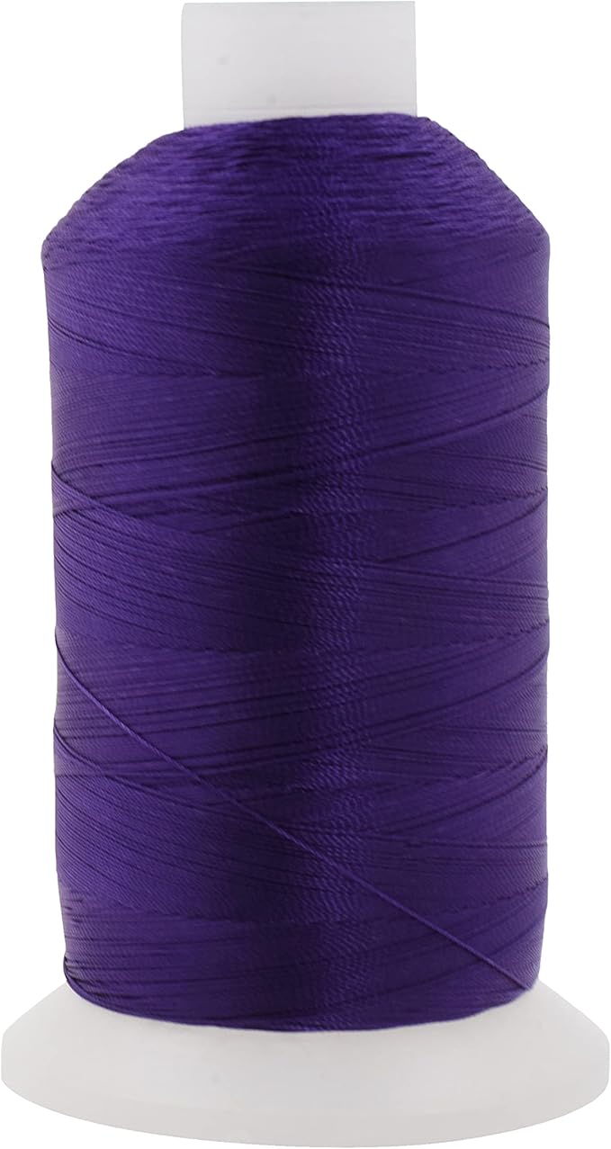 Mandala Crafts Purple Heavy Duty Thread - 1500 Yds Tex 90 Bonded Polyester Threads for Sewing Drapery, Jeans, Leather, Hair, Outdoor Marine Upholstery