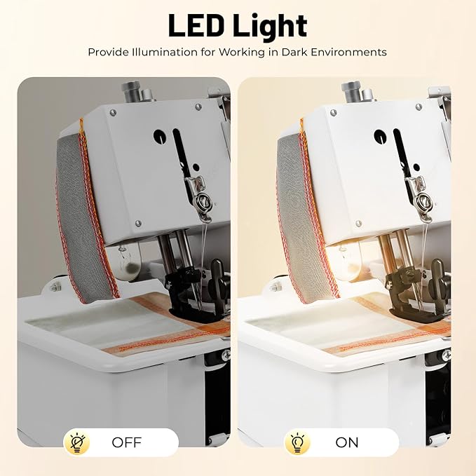 Overlock Machine,Four-thread Overlocking Machine,100W Electric Sewing Machine,1200 Stitches/Min,for Both Domestic and Industrial Use