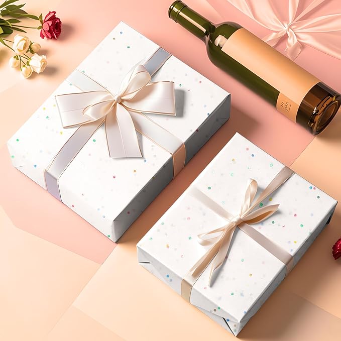 White Glitter Tissue Paper for Gift Bags 36 Sheets 20 x 20 Inch - Recyclable Wrapping Paper for Weddings, Birthdays, Party & Festival Decorations DIY Craft Supplies