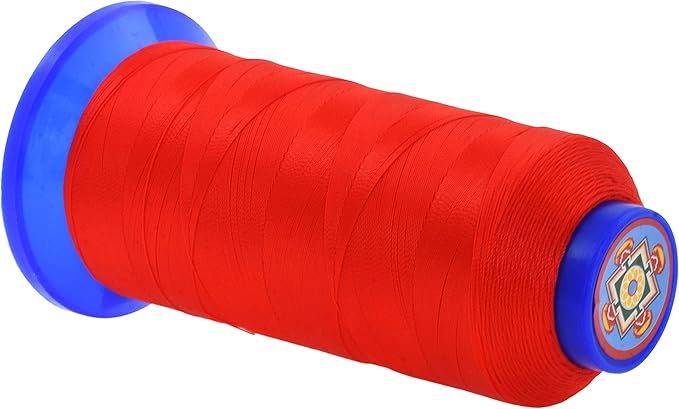 Mandala Crafts Red Heavy Duty Thread - 1500 Yds Tex 70 Bonded Polyester Threads for Sewing Drapery, Jeans, Leather, Hair, Outdoor Marine Upholstery
