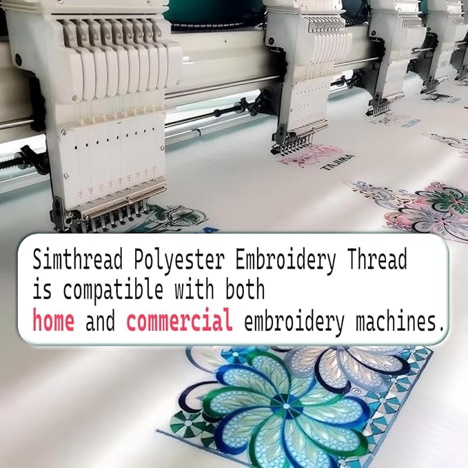 Simthread 5500Yds Embroidery Thread, 5000M High-Yardage 40WT 100% Polyester Thread – 170+ Vivid Colors, High-Speed Rated – Compatible with Brother, Singer, Janome & More - Corn Flower Blue 070