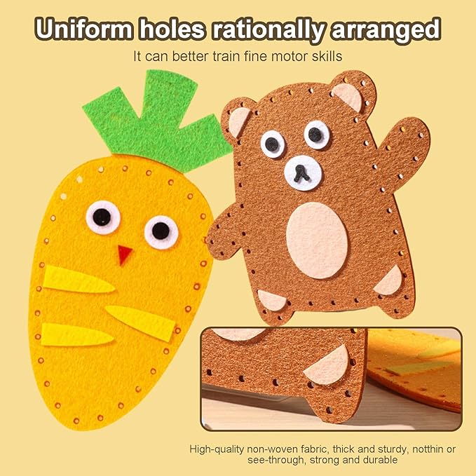 Twiggle Stuff Sewing Kit, This Fun DIY Sewing Kit Includes Felt Animal Sewing Materials to Make Plush Toy Dolls. Suitable for Everyone