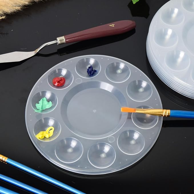 46 PCS Clear Paint Tray Palettes for Kids or Birthday Painting Party, Acrylic Artist Paint Tray Pallet, Clear Acrylic Oil Watercolor Craft Supplies DIY Art Painting Plastic Paint Pallet
