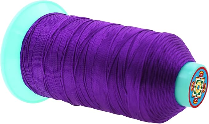 Mandala Crafts Size 346 210D T350 Bonded Nylon Thread - True Purple 415 YDs Tex 350 Heavy Duty Sewing Threads for Leather, Jeans, Weaving, Outdoor Marine Upholstery