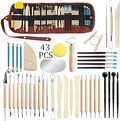 LINPHCEY 43Pcs Clay Sculpting Tools Set Perfect for Polymer Air Dry Modeling Clay Beginners & Professionals Ideal for DIY Pottery & Ceramics Tools for Clay Sculpey Sculpting & Crafting
