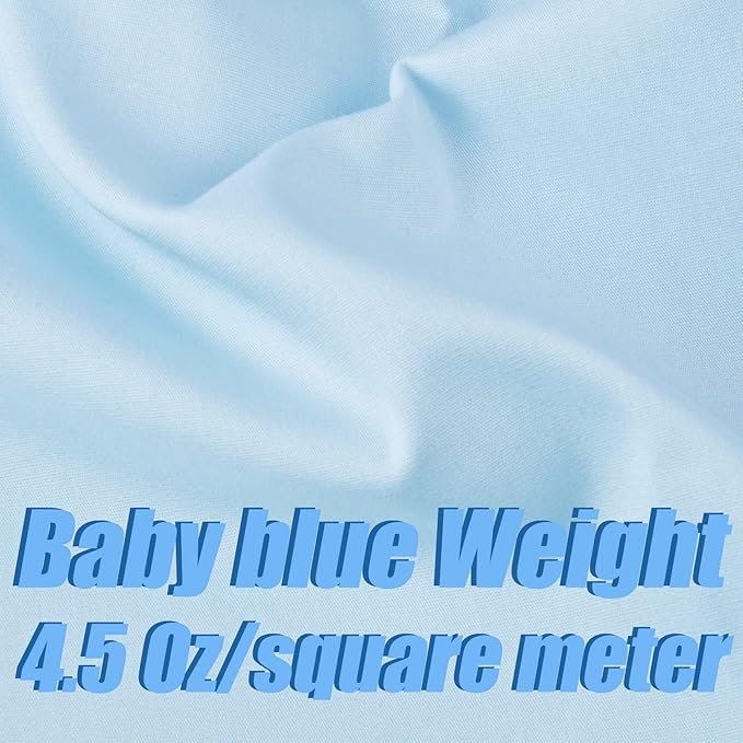5 Yard Baby Blue Cotton Fabric, Natural Cotton Poplin Fabric by The Yard, 59 Inches Wide 100% Cotton Fabric, Soft Embroidery Muslin Quilting Material for Sewing Material Apparel Cloth