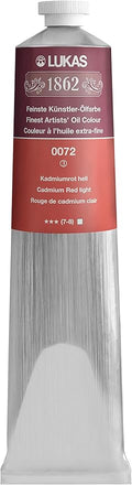 Lukas 1862 Professional German Oil Paint, Cadmium Red Light 200 mL - w/Beeswax & Non-Yellowing Sunflower Oil, Short Drying Time, Smooth, Outstanding Lightfastness