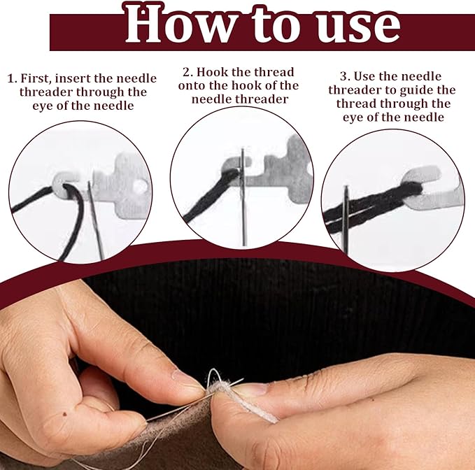 37 Pcs Sewing Tool Set,Steel Needles for Hand Sewing,Portable Needle and Thread Kit,Sewing Kit,Steel Sewing Needles,Steel Sewing Needles Kit,Needle Threaders for Hand Sewing Include 25 Steel Needles