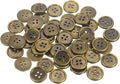 HARFINGTON 50pcs 34L Plastic Sewing Buttons 21mm 5/6" 4-Hole Round Replacement Craft Button for Coats Sewing Clothing and DIY, Bronze