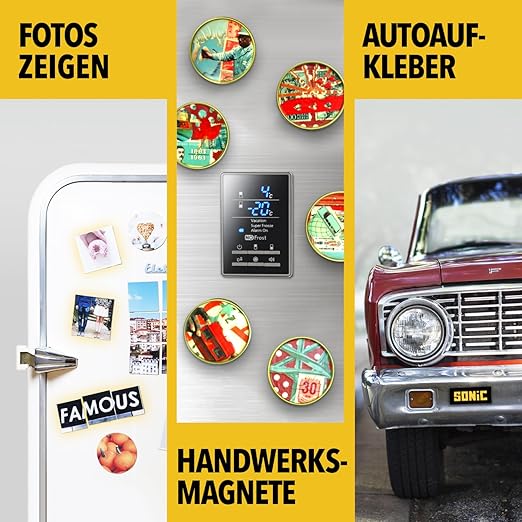 Strong Self-Stick Adhesive Magnetic Sheets 10 Pcs (4"x6"/10x15cm) – Customizable Magnetic Paper for Photo, Magnet Stickers, Labels, Crafts; for Fridge, Lockers, Whiteboards, Office, Projects