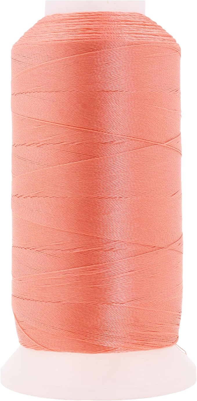 Mandala Crafts Blush Heavy Duty Thread - 1500 Yds Tex 70 Bonded Polyester Threads for Sewing Drapery, Jeans, Leather, Hair, Outdoor Marine Upholstery