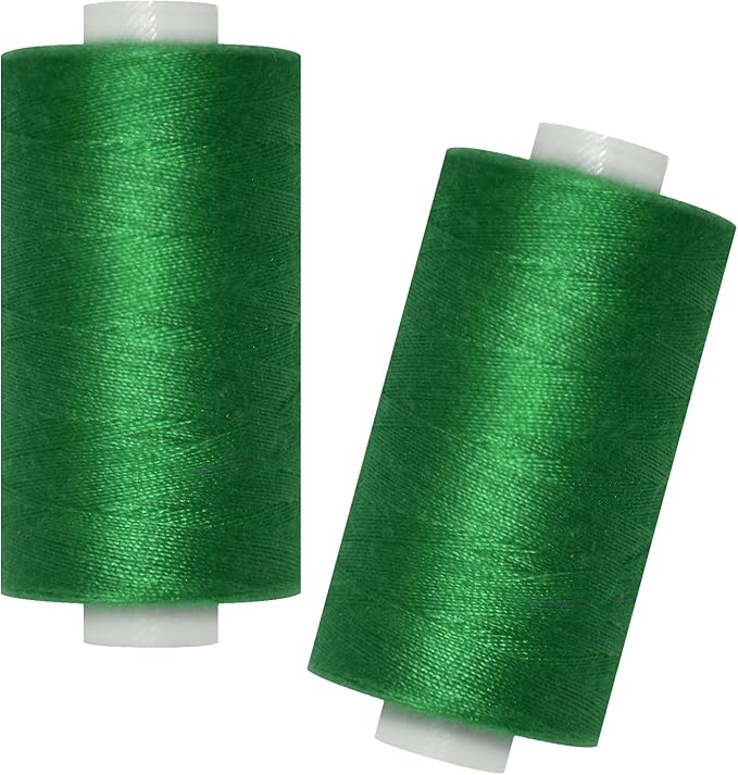 All Purpose Sewing Thread-2 Spools of Hand Polyester Sewing Thread for Sewing Machine for Hand and Machine Sewing(Christmas Green, 2 spools)