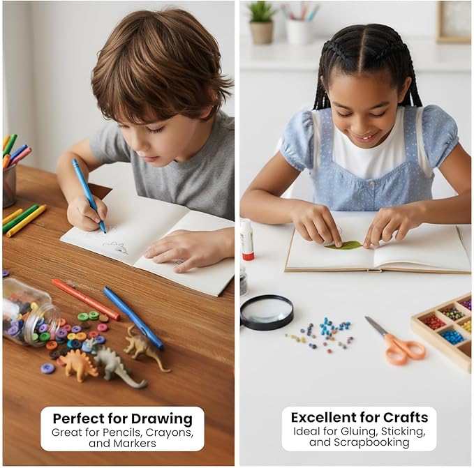 Kraft Hard Cover Blank Books for Kids 5x5 – 6 Pack of Unlined Journals with 36 Pages Each – Durable 120gsm Paper for Drawing, Sketching, Writing & Classroom Projects DIY Storybooks & Art Notebooks