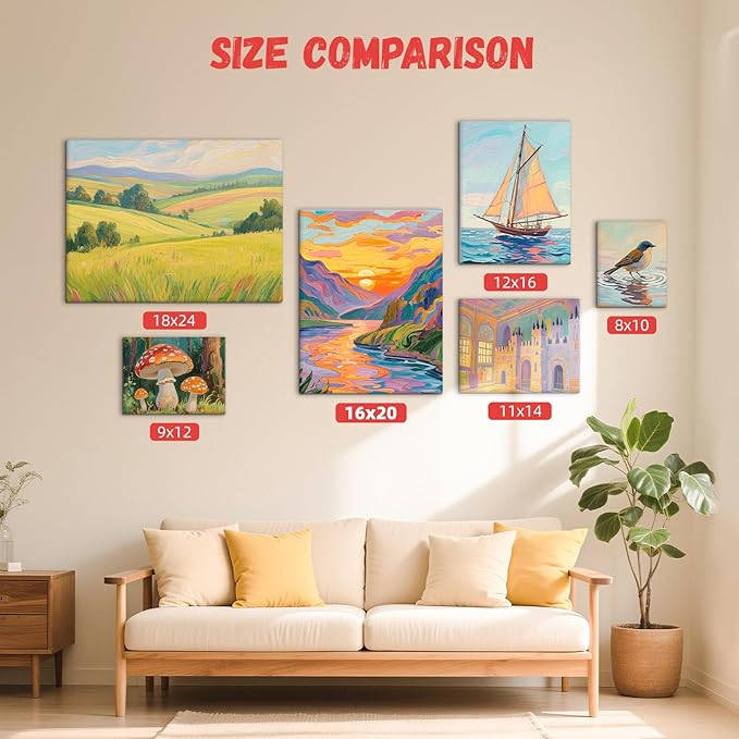 Simetufy 12 Pack 16x20 Inch Flat Canvas Panels Large Painting Canvas Boards - 8 Oz Triple Primed 100% Cotton Acid Free White Blank for Acrylic, Oil Paints