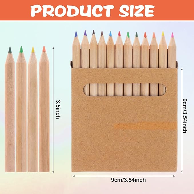 900Pcs/75 Boxs Colored Pencils Bulk Mini Drawing Pencils Set for Kids, 3.5inch Short Fat Color Pencils for Adult Coloring Books, Classroom School Drawing Birthday Wedding Party Favors, 12-Color