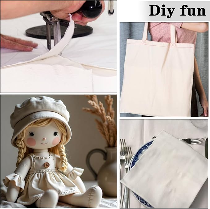 30Pcs White Cotton Fabric 10x10 Inches Precut Fabric Squares Quilting Fabrics Bundles for Halloween Christmas DIY Craft Sewing Making