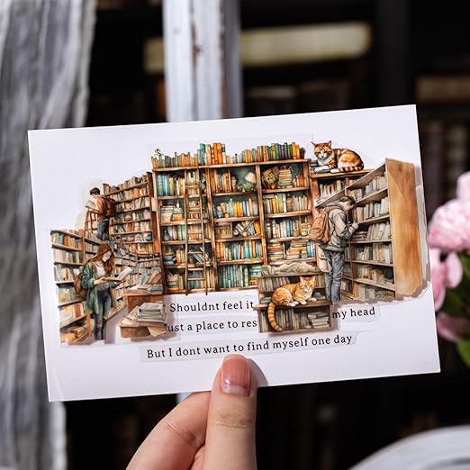 Alideco 6pcs Decorative Adhesive Tapes Vintage Literary Girl Corner of Life PET Tape Great for Bullet Journal Supplies, Arts, Scrapbook, DIY Crafts, Planners (shenghuodejiaoluo)