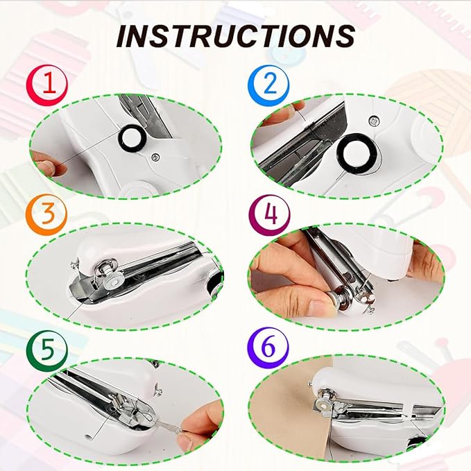 Handheld Sewing Machine, Portable Mini Sewing Machines for Beginners, Quick Stitching with Accessory Kit, Electric Sewing Machine for DIY Projects at Home or Travel