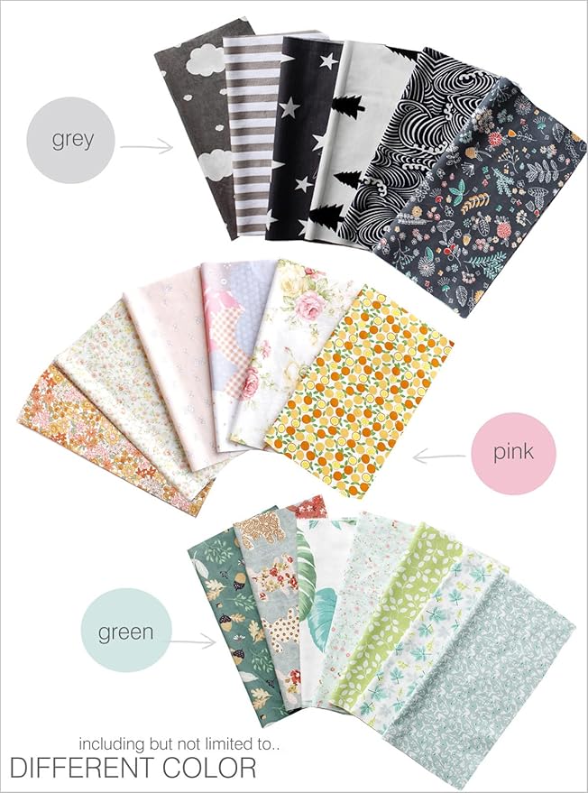 Precut Fabrics for Quilting no Repeat Design Printed Floral Cotton Fabric for Patchwork Squares Bundles for Craft DIY (10"*10"/90PCS)