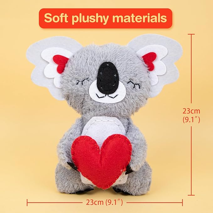 Avenir My First Sewing Kit for Beginner Ages 6+ I Premium Plush Big DIY Animals I Child-Safe Tools for Easy Crafting Fun I Motor Skills & Wiggle Stuff Stitching Creativity I Skill Gift for Boys & Girl