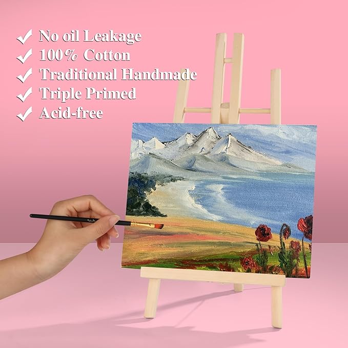 ESRICH Canvases for Painting 8x10In,14 Pack Blank Canvas Boards Bulk - Cotton Art Canvas for Oil, Acrylic & Watercolor Painting.