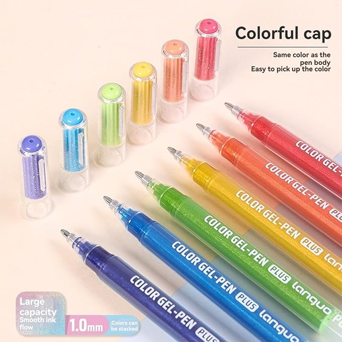 Glitter Gel Pen 24 Color, Vibrant Sparkle Gel Pens for Adult Coloring Books Drawing Doodling, 1.0mm Colored Gel Pens for Kids Adults DIY Birthday Cards