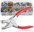 Sewing Kit with 100PCS Metal Buttons – Manual Pliers Tool Included, 2026 New Sewing Kit with Metal Buttons, Button Installer for Clothing, for DIY Crafts Sewing Fabric Clothes Bag Jean (Multicolor)