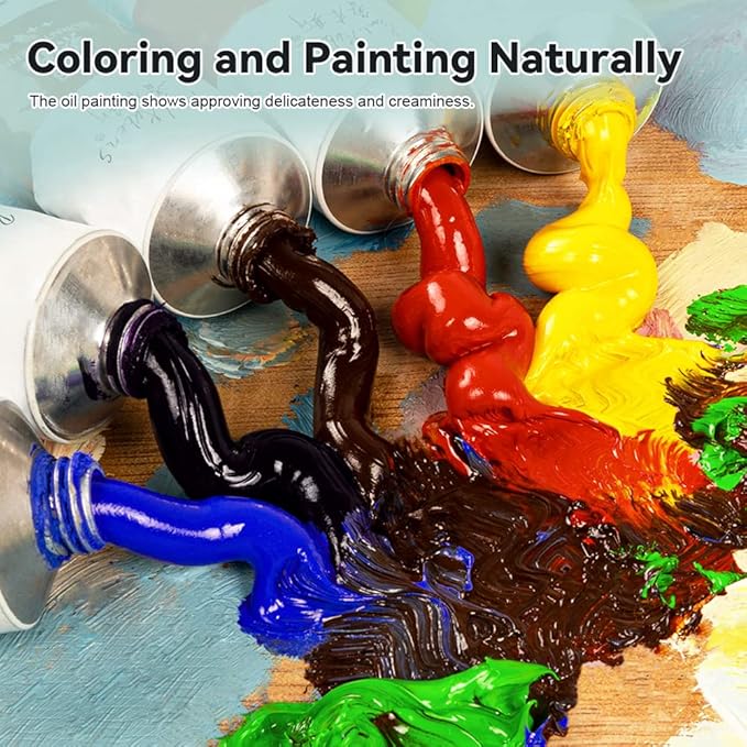 Paul Rubens Oil Paint, 18 Bright Oil Colors Art Supplies with High Saturation, 50ml Large Capacity Tubes, Faster Drying Time with Creamy Texture and Consistency for Artists, Students, Beginners