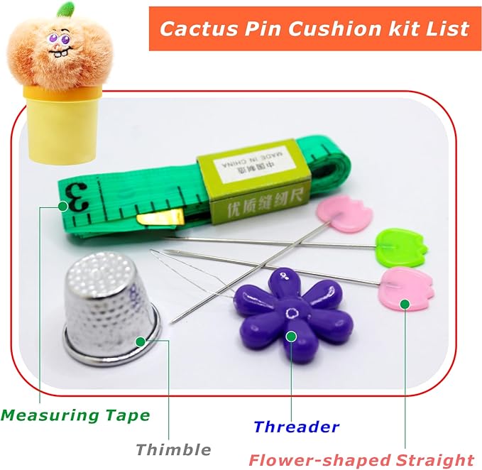 Pumpkin Pin Cushion Sewing Tool Set with Magnetic Storage, Including 50 Cute Flowers Needles, Threader, Thimble ＆Tape Measure, Pin Holder for Sewing DesksApplique & Patchwork Crafter.