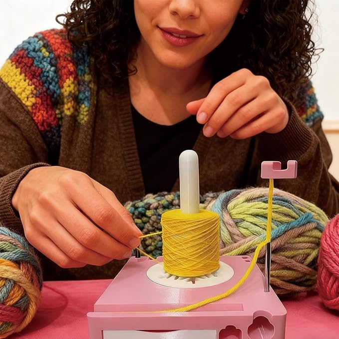 2026 New Detachable Yarn Spool Organizer Box with Phone Stand, Portable Crochet Caddy, Multi-Functional Yarn Shaft Spool Box for Knitting Lovers Crocheter (White)