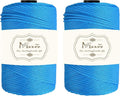 Maxee Premium Polyester Macrame Cord 3 mm × 218 yd (2 Pack),3mm 100% Polypropylene Macrame Cord,Ideal for Crochet, Wall Hangers, Bags, Rugs & DIY Crafts（Lake Blue）