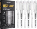 Gold Silver White Ink Gel Pens, 1mm Medium Fine Point, Opaque archival Ink Pen for Dark Paper Drawing,Sketching, Illustration, Card Making, Bullet Journaling (White Ink - 6 Packs)