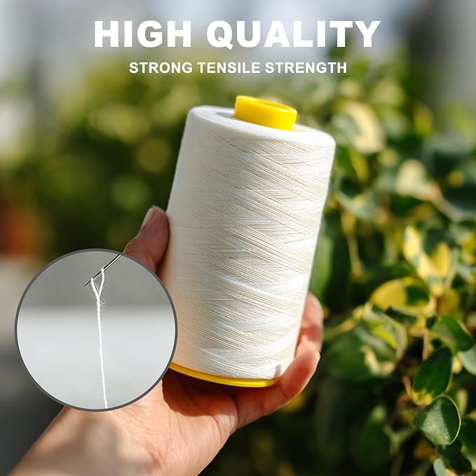 Sewing Thread Cone Set, 4 Pack Serger Thread, 3000 Yards Each, All Purpose Thread for Sewing, Quilting, Machines, Overlock, Merrow & Hand Embroidery (Black2White2)